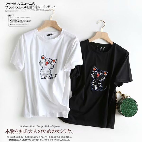 cute k950.7-057-wind cat women's summer new embroidered crew neck short sleeve t-shirt, Black;gray
cute k950.7-057-wind cat women's summer new embroidered crew neck short sleeve t-shirt, Black;gray