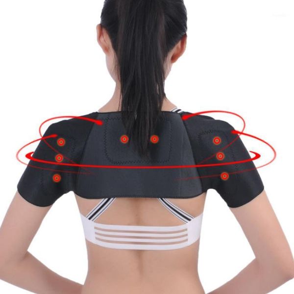 back support adjustable soft self-heating relax shoulder pad braces belt magnetic therapy strap sportswear accessories1, Black;blue
back support adjustable soft self-heating relax shoulder pad braces belt magnetic therapy strap sportswear accessories1, Black;blue