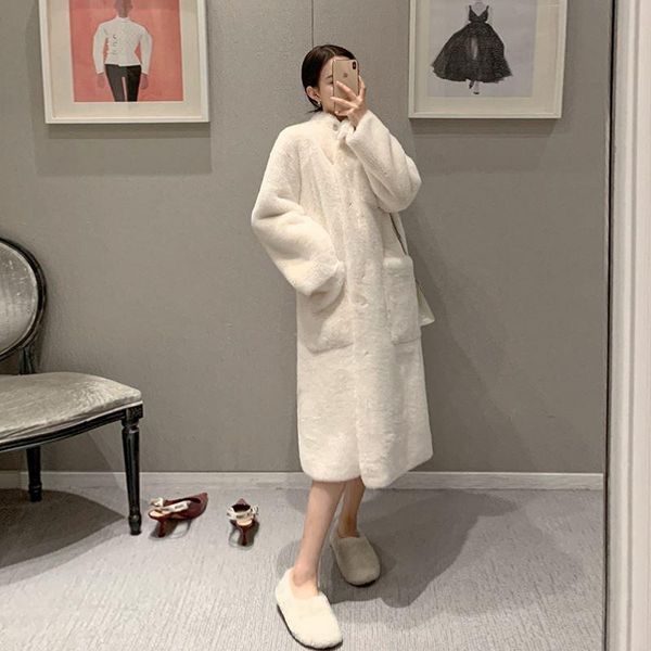 women's fur & faux winter coat loose long padded one temperament lamb wool jacket female high quality, Black
women's fur & faux winter coat loose long padded one temperament lamb wool jacket female high quality, Black