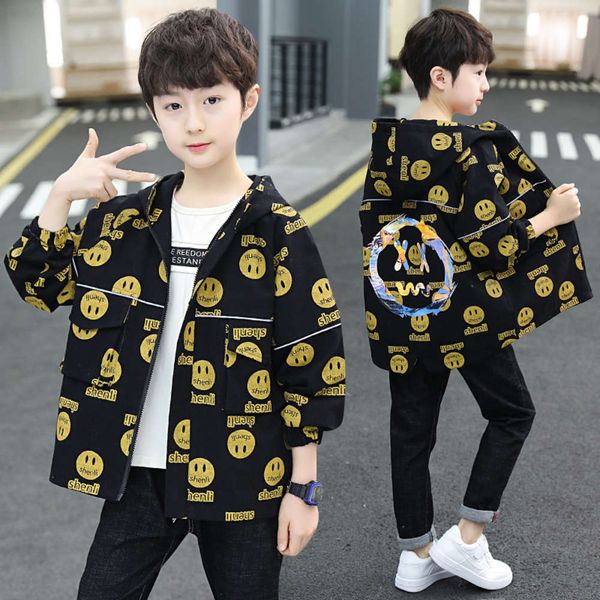 spring cloth middle school children's coat korean hooded smile face windbreaker boys' reflective cotton zipper fashion z8od, Black
spring cloth middle school children's coat korean hooded smile face windbreaker boys' reflective cotton zipper fashion z8od, Black