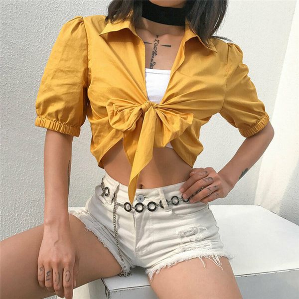 2019 fashion women short sleeve loose blouse summer ladies casual solid plunge v-neck tie knot tees shirts blusa
2019 fashion women short sleeve loose blouse summer ladies casual solid plunge v-neck tie knot tees shirts blusa