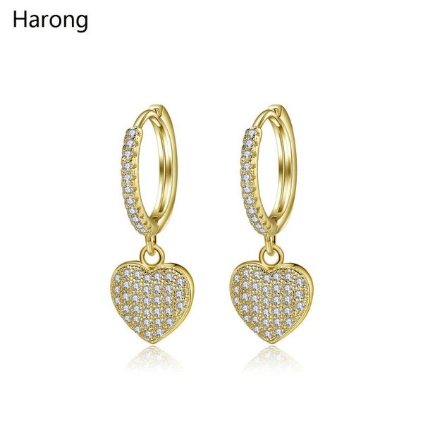 hoop & huggie female trendy earrings golden heart-shaped zircon crystal pendants copper earring party wedding aesthetic jewelry for woman, Golden;silver
hoop & huggie female trendy earrings golden heart-shaped zircon crystal pendants copper earring party wedding aesthetic jewelry for woman, Golden;silver