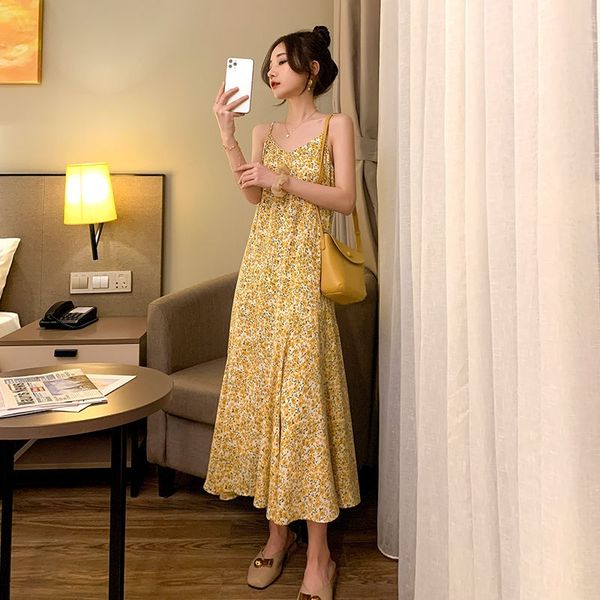 2020 summer new women's floral chiffon suspender skirt dressdress dresselegant lady suspender skirt slim aline dress women weoiy, Black;gray
2020 summer new women's floral chiffon suspender skirt dressdress dresselegant lady suspender skirt slim aline dress women weoiy, Black;gray