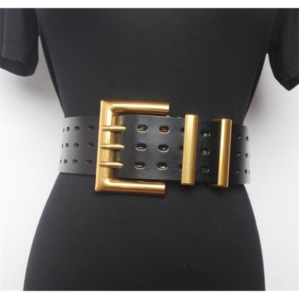 women's runway fashion genuine leather gold buckle cummerbunds female dress corsets waistband belts decoration wide belt r1520 y200501, Black;brown
women's runway fashion genuine leather gold buckle cummerbunds female dress corsets waistband belts decoration wide belt r1520 y200501, Black;brown