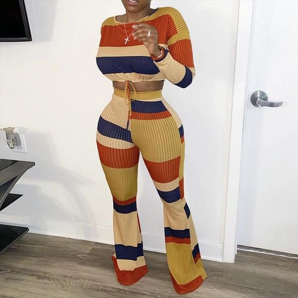 women two piece set autumn crop wide leg pants long sleeve striped patchwork female bodycon slim clothing suits 2021, Gray
women two piece set autumn crop wide leg pants long sleeve striped patchwork female bodycon slim clothing suits 2021, Gray