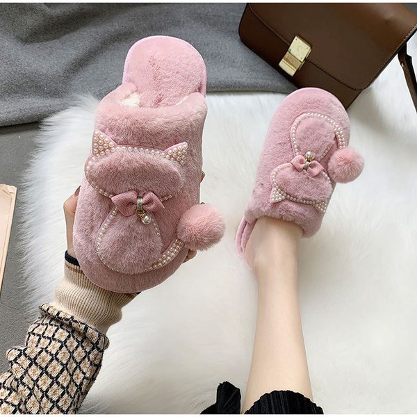 women winter slippers home shoes cute cat pearl fashion plush warm indoor bowknot bedroom ladies footwear autumn flats new x1020, Black
women winter slippers home shoes cute cat pearl fashion plush warm indoor bowknot bedroom ladies footwear autumn flats new x1020, Black