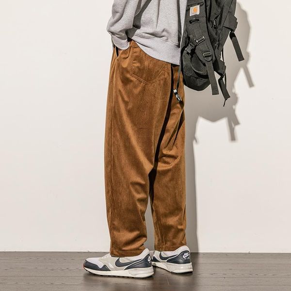men's pants plain color m-5xl loose fit vintage streetwear casual wide leg for man fashion japanese style corodory trousers male, Black
men's pants plain color m-5xl loose fit vintage streetwear casual wide leg for man fashion japanese style corodory trousers male, Black