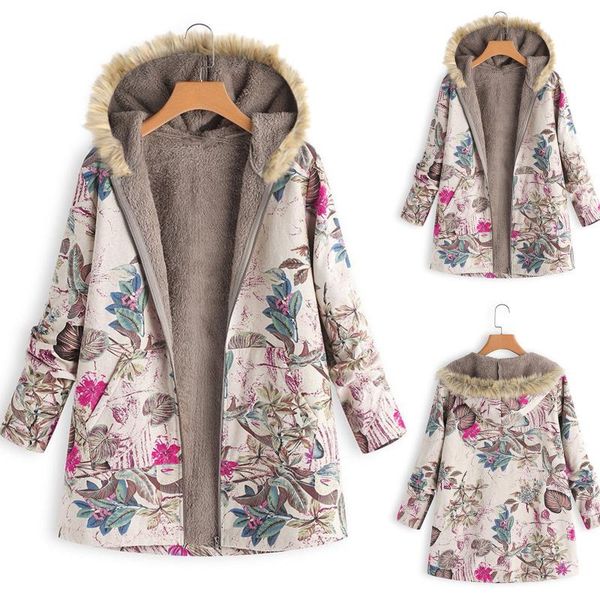 women's jackets 2021 women autumn winter fashion retro printing splicing zipper hood cardigan long sleeves coat lady streetwear, Black;brown
women's jackets 2021 women autumn winter fashion retro printing splicing zipper hood cardigan long sleeves coat lady streetwear, Black;brown