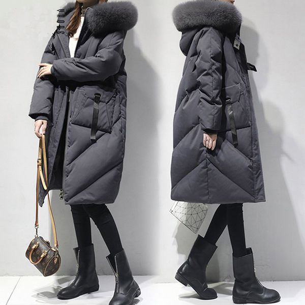 woman winter large black thick fat artificial skin collar down jacket new mujer draw chaquette
woman winter large black thick fat artificial skin collar down jacket new mujer draw chaquette