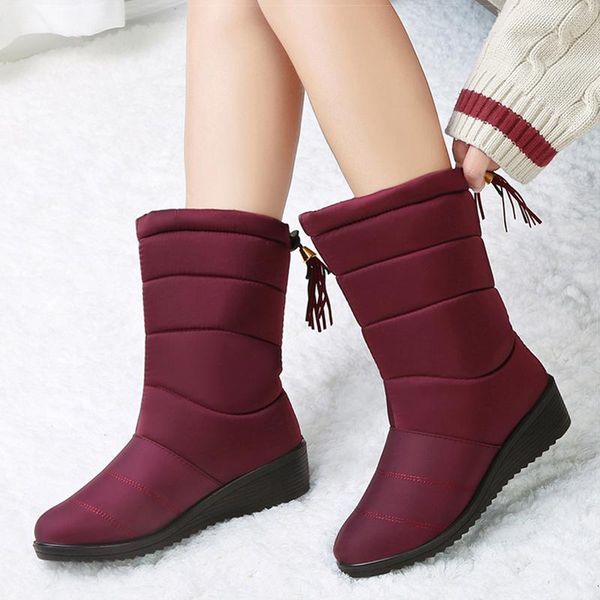 women boots 2020 winter boots shoes woman waterproof snow with wedge heels winter shoes plus size 44 mid calf botas mujer, Black
women boots 2020 winter boots shoes woman waterproof snow with wedge heels winter shoes plus size 44 mid calf botas mujer, Black