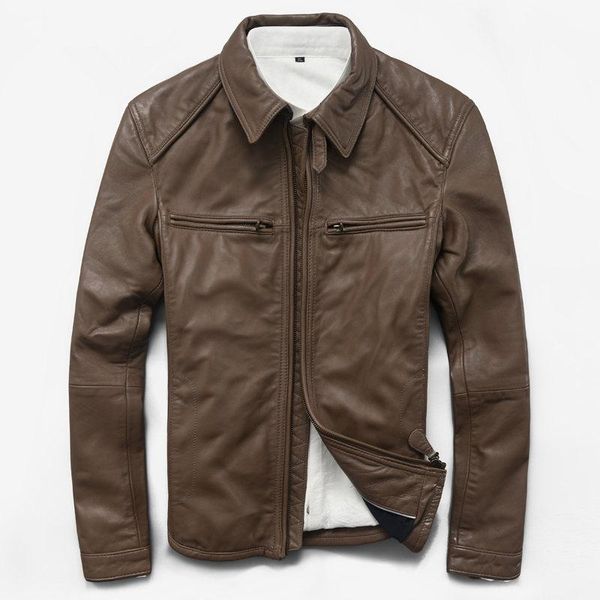 men's leather & faux genuine jacket men real sheepskin spring autumn short motocycle plus size coat 180001mf6091, Black
men's leather & faux genuine jacket men real sheepskin spring autumn short motocycle plus size coat 180001mf6091, Black
