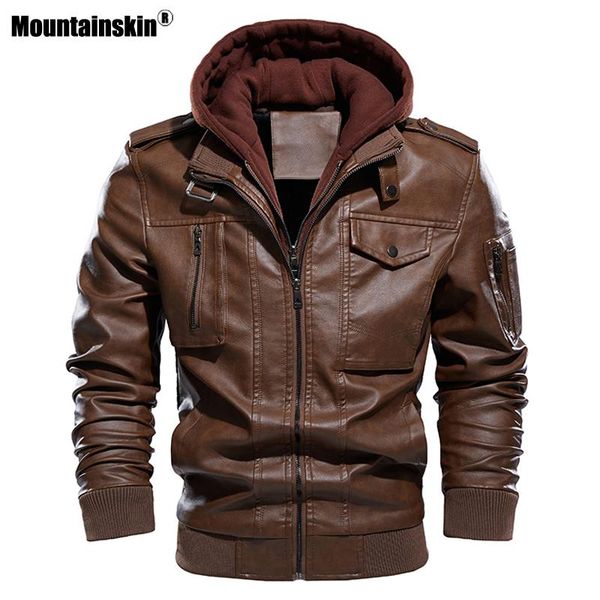 mountainskin winter men's leather jacket men thick hooded motorcycle pu jacket casual windproof leather coat eu size sa975, Black
mountainskin winter men's leather jacket men thick hooded motorcycle pu jacket casual windproof leather coat eu size sa975, Black