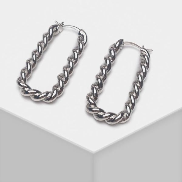 hoop & huggie amorita boutique simple twine earrings, Golden;silver 
hoop & huggie amorita boutique simple twine earrings, Golden;silver