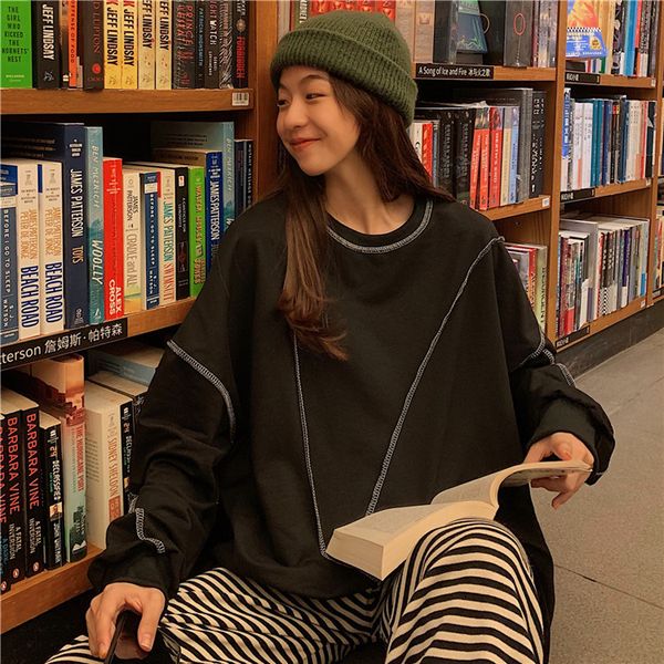 2021 new basic hoodies for women streetwear female spring solid color casual turtleneck hip pop wk14, Black
2021 new basic hoodies for women streetwear female spring solid color casual turtleneck hip pop wk14, Black