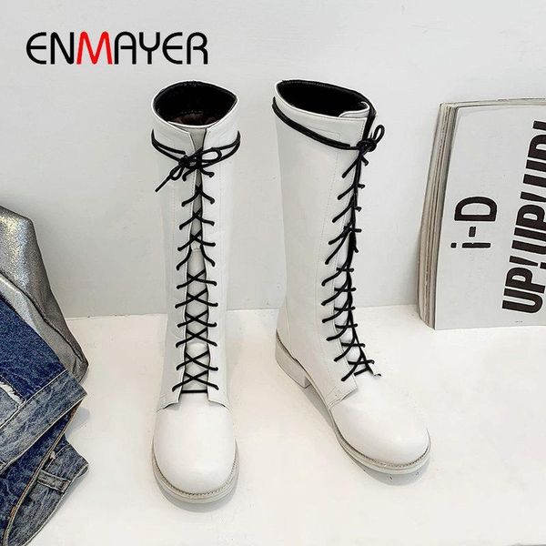 boots enmayer 2021 winter women round toe high heel lace-up knee-high square short plush shoes 34-431, Black
boots enmayer 2021 winter women round toe high heel lace-up knee-high square short plush shoes 34-431, Black
