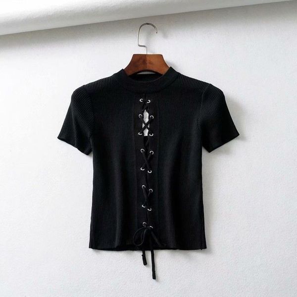 spring and coat t-shirt summer new niche design cross bandage round neck t-shirt short open navel slim fashion 5ez0l, White
spring and coat t-shirt summer new niche design cross bandage round neck t-shirt short open navel slim fashion 5ez0l, White