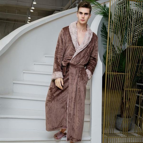 men kimono bathrobe gown flannel robe autumn winter new sleepwear male nightgown thick coral fleece nightwear homewear lingerie1, Black;brown
men kimono bathrobe gown flannel robe autumn winter new sleepwear male nightgown thick coral fleece nightwear homewear lingerie1, Black;brown