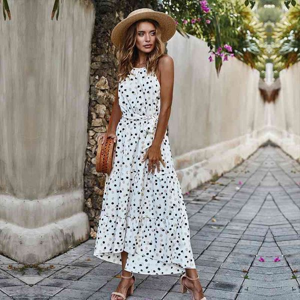 summer womens vacation style dot print halter a-line dress ladies lace up high waist big swing long dress, Black;gray
summer womens vacation style dot print halter a-line dress ladies lace up high waist big swing long dress, Black;gray