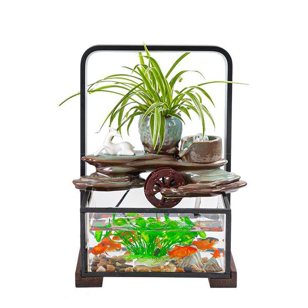 ceramic fish tank living room water fountain decoration desklamp fish pot household small circular lucky opening gift
ceramic fish tank living room water fountain decoration desklamp fish pot household small circular lucky opening gift