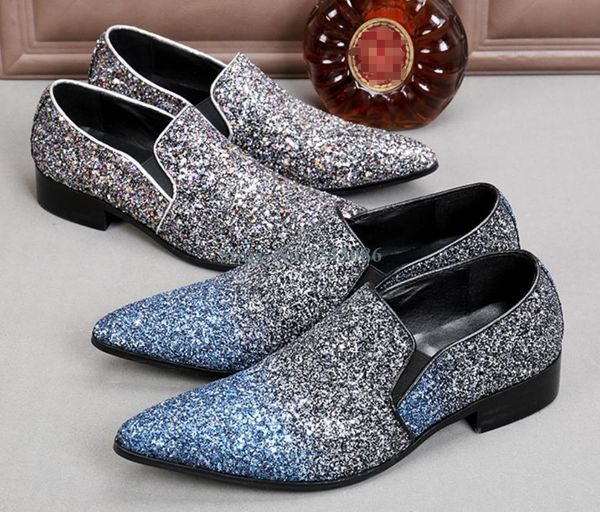 new arrival bling bling sparkling flat pointed toe men's shoes blue silver gradient ramp shallow shoes night club casual, Black
new arrival bling bling sparkling flat pointed toe men's shoes blue silver gradient ramp shallow shoes night club casual, Black
