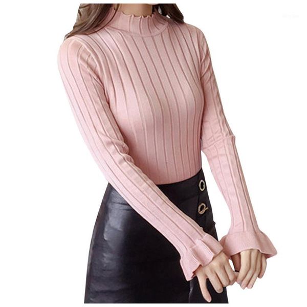 2019 fall new fashion ladys autumn knitted sweater bell sleeve turtleneck jumper casual style casual sweater jumper, White;black
2019 fall new fashion ladys autumn knitted sweater bell sleeve turtleneck jumper casual style casual sweater jumper, White;black
