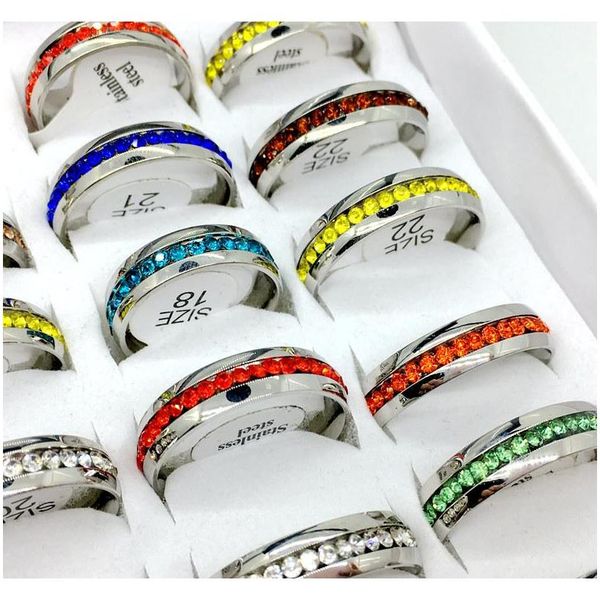 wholesale lots 36pcs women's stainless steel fashion jewelry ring multicolor diamond band rings women wedding gift party ring 11ace, Silver
wholesale lots 36pcs women's stainless steel fashion jewelry ring multicolor diamond band rings women wedding gift party ring 11ace, Silver