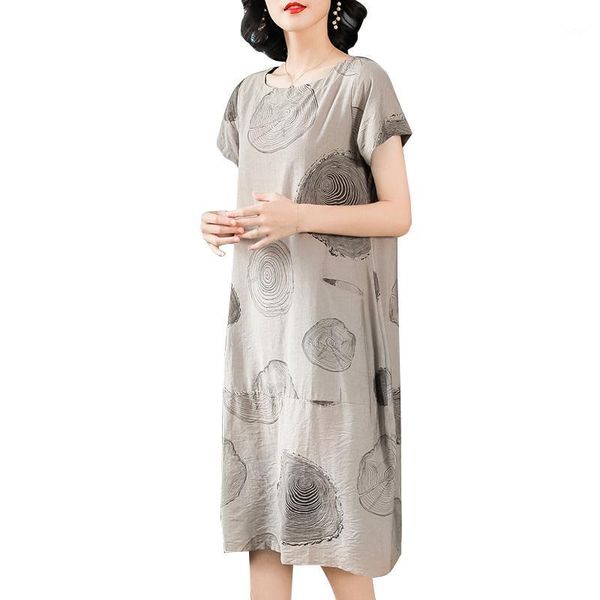 2019 new summer women cotton round neck dress straight print elegant casual short sleeve loose dresses re24391, Black;gray
2019 new summer women cotton round neck dress straight print elegant casual short sleeve loose dresses re24391, Black;gray