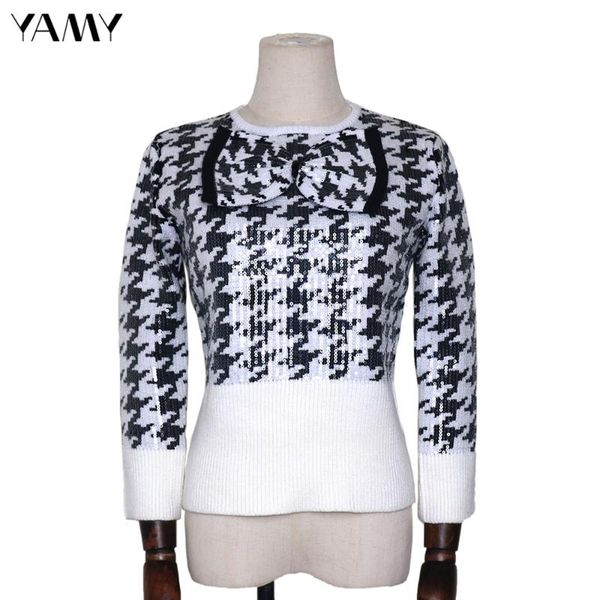 women's sweaters long sleeve womens autumn sweater houndstooth sequined slim chic knitted pullover zora vicky winter jumpers 2021, White;black
women's sweaters long sleeve womens autumn sweater houndstooth sequined slim chic knitted pullover zora vicky winter jumpers 2021, White;black