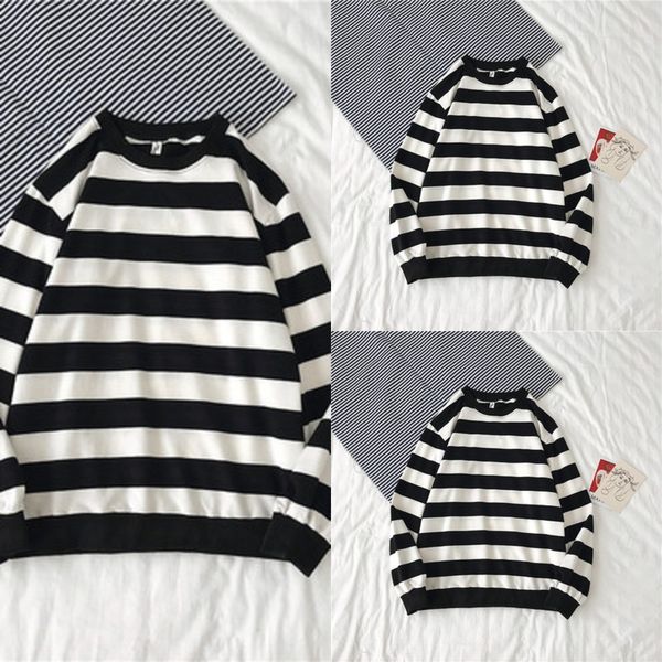autumn new men's round neck stripe large men's wear sweater sweater ins fashion brand couple's oor2f, Black
autumn new men's round neck stripe large men's wear sweater sweater ins fashion brand couple's oor2f, Black