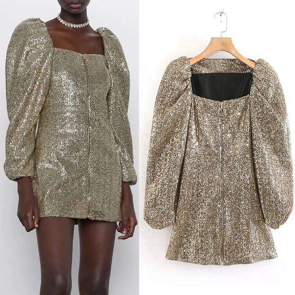 2021 new gold sequin party dresses women glitter puff long sleeve mini woman vintage shein elegant christmas dress r9l8, Black;gray
2021 new gold sequin party dresses women glitter puff long sleeve mini woman vintage shein elegant christmas dress r9l8, Black;gray
