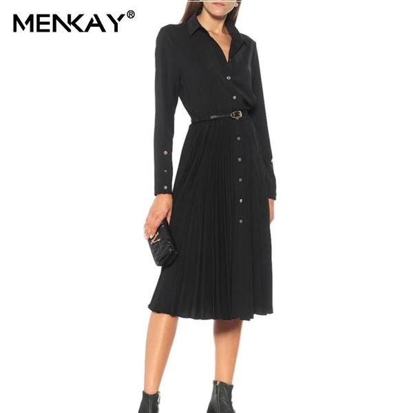 women's black shirt, single-breasted buttons turn-down collar pleated skirt belts ladies black two-piece fashion ladies clothing, Gray
women's black shirt, single-breasted buttons turn-down collar pleated skirt belts ladies black two-piece fashion ladies clothing, Gray
