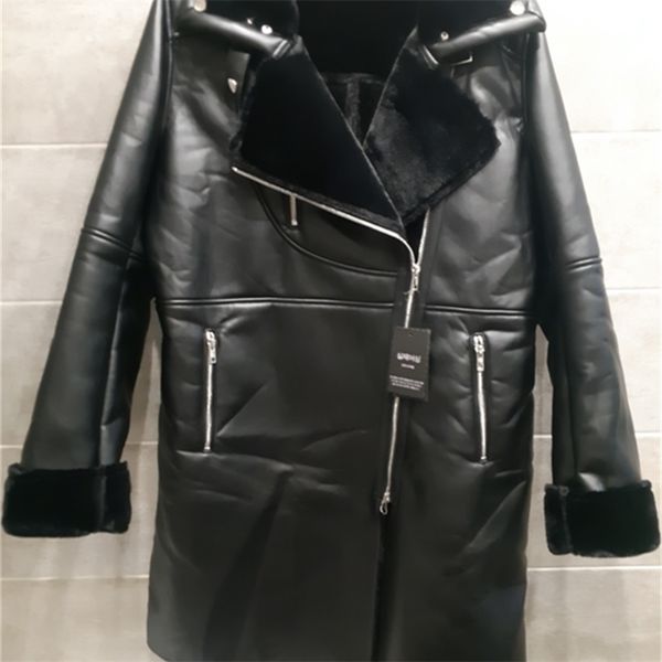 getspring coat jacket thickened women winter loose locomotive sleeve long overcoat faux fur 201209, Black
getspring coat jacket thickened women winter loose locomotive sleeve long overcoat faux fur 201209, Black