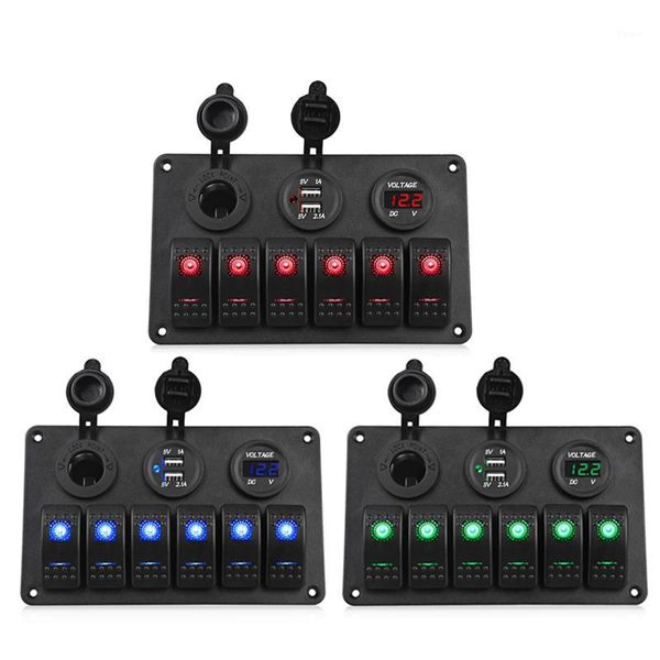 car other auto electronics 6 gang marine ignition toggle rocker switch panel with voltmeter 3.1a dual usb charger cigarette lighter socket f
car other auto electronics 6 gang marine ignition toggle rocker switch panel with voltmeter 3.1a dual usb charger cigarette lighter socket f