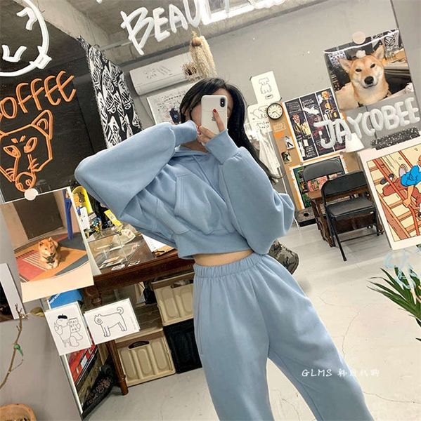 vipkorean version of autumn winter 2020 new loose plush pants and sweater two piece leisure sportswear suit for women fashionmvp, Gray
vipkorean version of autumn winter 2020 new loose plush pants and sweater two piece leisure sportswear suit for women fashionmvp, Gray