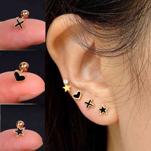 1pcs stainless steel stud earrings for women star heart daisy butterfly cross helix cartilage tragus lobe ear piercing jewelry, Golden
1pcs stainless steel stud earrings for women star heart daisy butterfly cross helix cartilage tragus lobe ear piercing jewelry, Golden