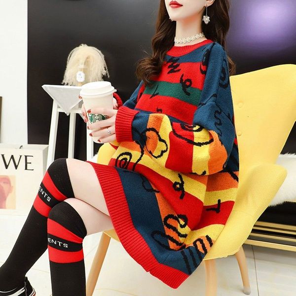 2021 new slowly fashion sweaters for woman mid-fall female nightgown off winter wear wild striped sweater vskf, White;black
2021 new slowly fashion sweaters for woman mid-fall female nightgown off winter wear wild striped sweater vskf, White;black
