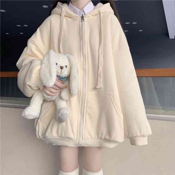 cardigan hoodies coat female tide ins autumn and winter plus velvet thick loose student solid color hooded korean version, White;black
cardigan hoodies coat female tide ins autumn and winter plus velvet thick loose student solid color hooded korean version, White;black
