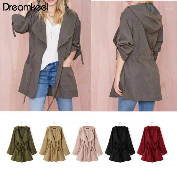 long sleeve hooded coat women 2019 new jacket coat autumn female loose outwear jacket casual elastic waist pocket kimono y1, Black;brown
long sleeve hooded coat women 2019 new jacket coat autumn female loose outwear jacket casual elastic waist pocket kimono y1, Black;brown