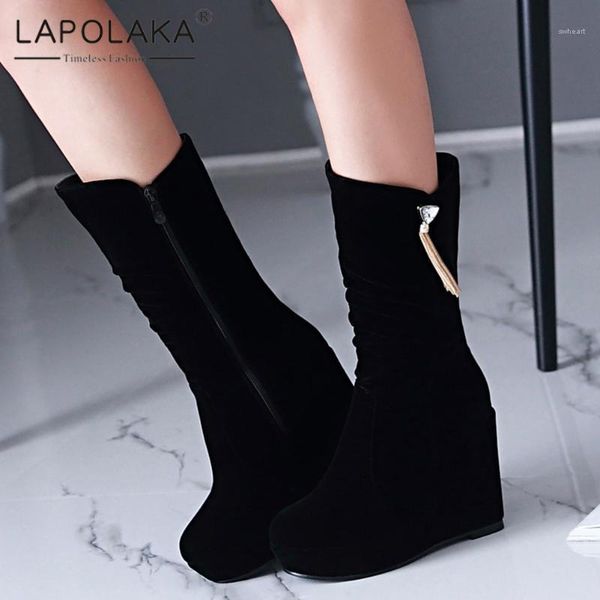 boots lapolaka arrivals elegant increasing platform zip high heel woman sheos trendy metal tassel decoration shoes lady1, Black
boots lapolaka arrivals elegant increasing platform zip high heel woman sheos trendy metal tassel decoration shoes lady1, Black