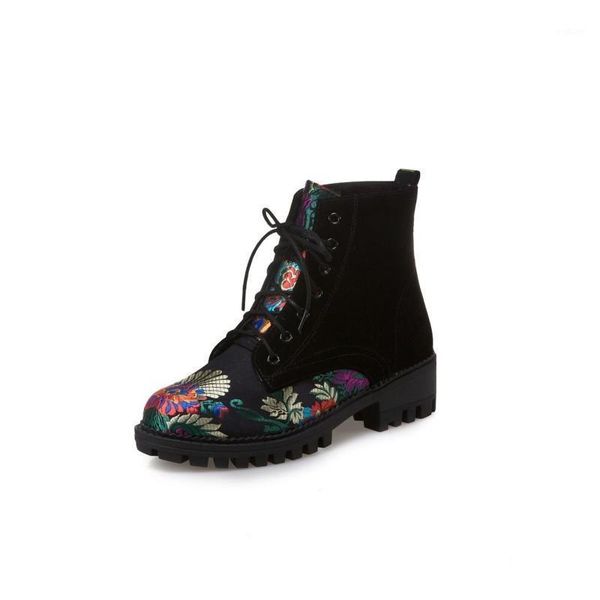 folk floral printed womens ankle boots faux suede leather lace up female shoes block chunky heel winter fleece lining warm botas1, Black
folk floral printed womens ankle boots faux suede leather lace up female shoes block chunky heel winter fleece lining warm botas1, Black