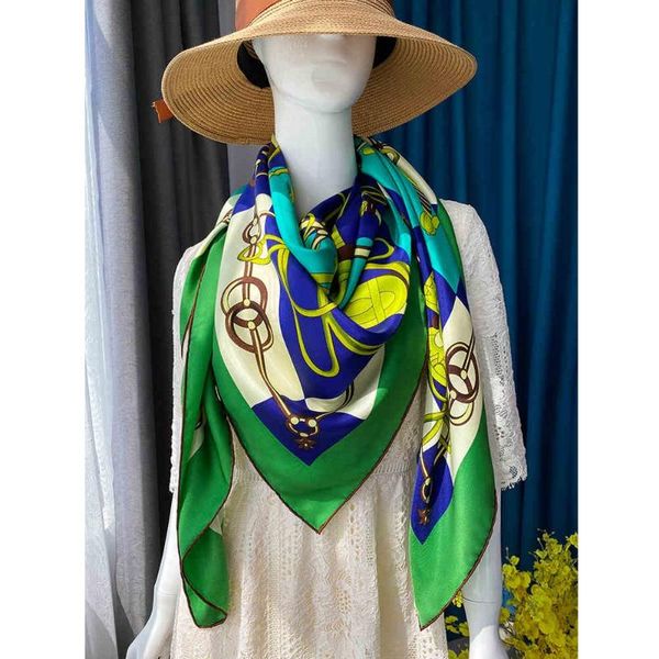 scarves large square 100% silk scarf wraps women fabulous shawl foulard, Blue;gray