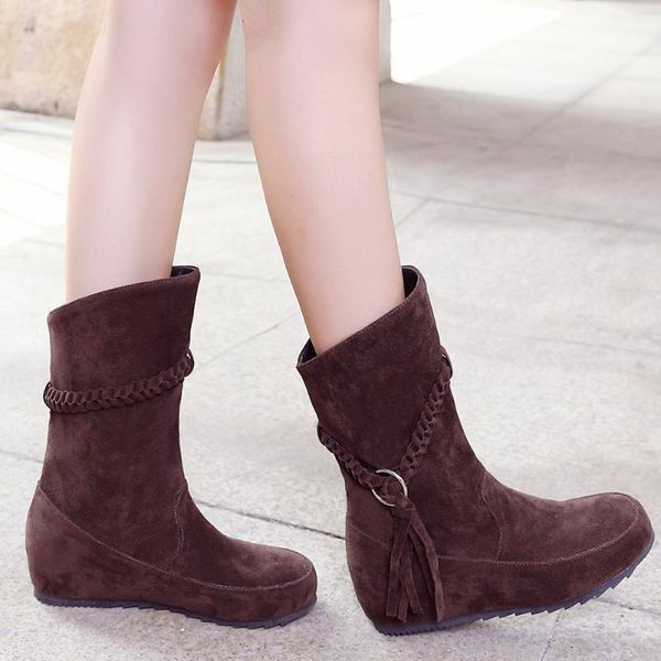 for dropship wholesale sweet internal heels mid-calf boots classic big size 43 fringes winter shoes women boots female, Black
for dropship wholesale sweet internal heels mid-calf boots classic big size 43 fringes winter shoes women boots female, Black