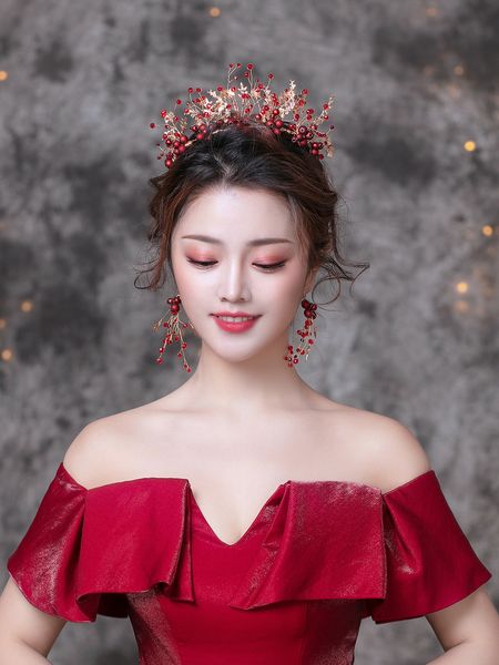 bridal crown headdress chinese style xiuhe toast red dress simple atmosphere super immortal wedding jewelry, Silver
bridal crown headdress chinese style xiuhe toast red dress simple atmosphere super immortal wedding jewelry, Silver