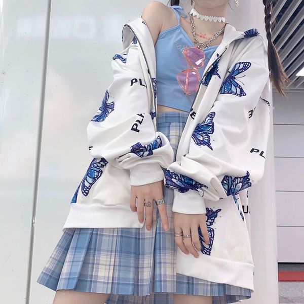 2021 new elegant butterfly print autumn long hood female jacket loose streetwear 5o5g, Black;brown
2021 new elegant butterfly print autumn long hood female jacket loose streetwear 5o5g, Black;brown
