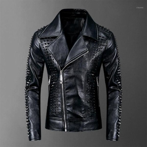 2019 rivets pu jackets men black slim turn-down neck zipper full streetwear motorcycle faux leather coats casacas para hombre1, Black;brown
2019 rivets pu jackets men black slim turn-down neck zipper full streetwear motorcycle faux leather coats casacas para hombre1, Black;brown