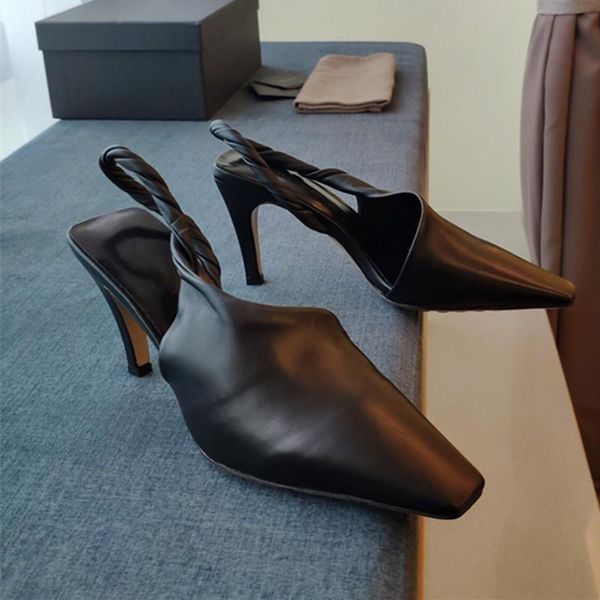 sandals 2021 fashion square toe weave high heels shoes women slippers leather luxury designer ladies street beach slides, Black
sandals 2021 fashion square toe weave high heels shoes women slippers leather luxury designer ladies street beach slides, Black