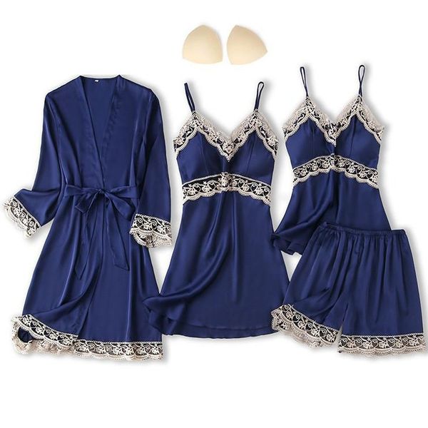 satin women 4pcs robe set nightdress sleepwear kimono gown lace patchwork intimate lingerie hollow out nighty&robe suit, Black;red
satin women 4pcs robe set nightdress sleepwear kimono gown lace patchwork intimate lingerie hollow out nighty&robe suit, Black;red