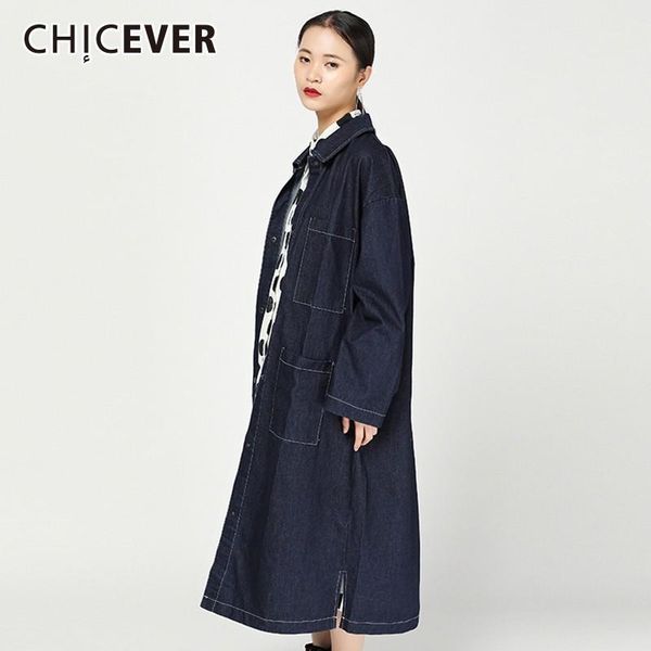 chicever autumn denim coat for women's windbreakers lapel long sleeve single breasted trench female fashion streetwear tide 20201, Tan;black
chicever autumn denim coat for women's windbreakers lapel long sleeve single breasted trench female fashion streetwear tide 20201, Tan;black