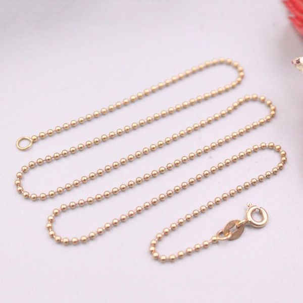 chains real 18k rose gold necklace women luck smooth beads chain 15.7inch 1.4mmw 3.3-3.7g, Silver
chains real 18k rose gold necklace women luck smooth beads chain 15.7inch 1.4mmw 3.3-3.7g, Silver