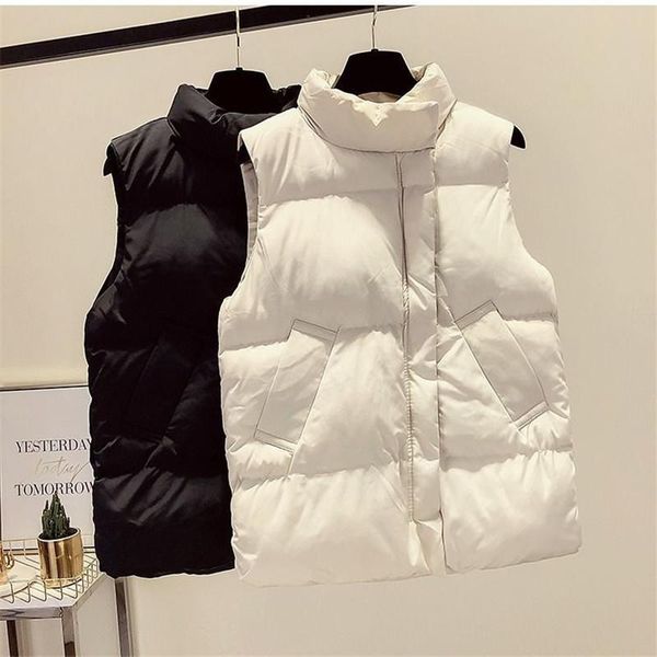 women's down cotton vest 2021 winter loose short standing collar vest jacket cotton jacket sleeveless women's winter warm, Black;white
women's down cotton vest 2021 winter loose short standing collar vest jacket cotton jacket sleeveless women's winter warm, Black;white